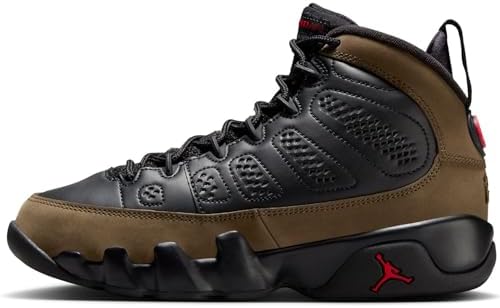 Amazon.com | Jordan Big Kid's 9 Retro Black/True Red-Light Olive